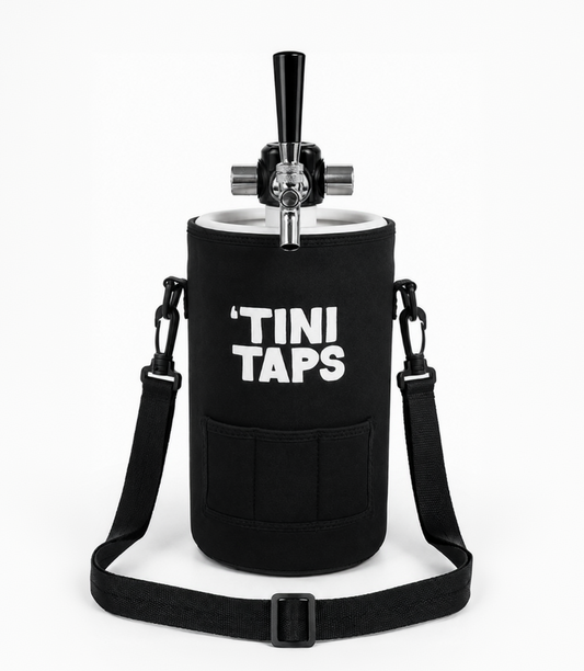 'Tini Tap in a protective black neoprene cooler bag.