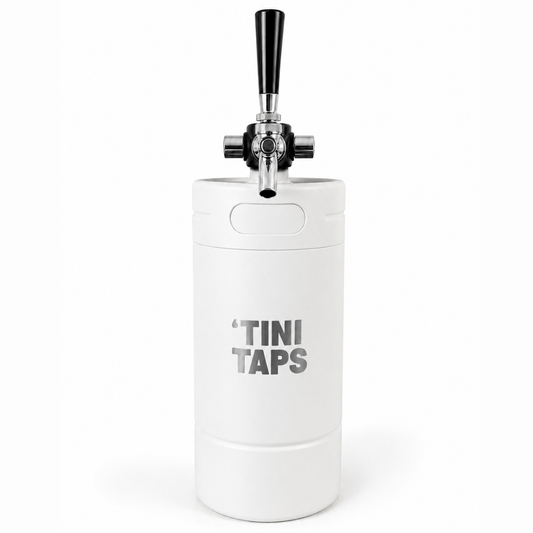 White XL 'Tini Tap with logo on white background.